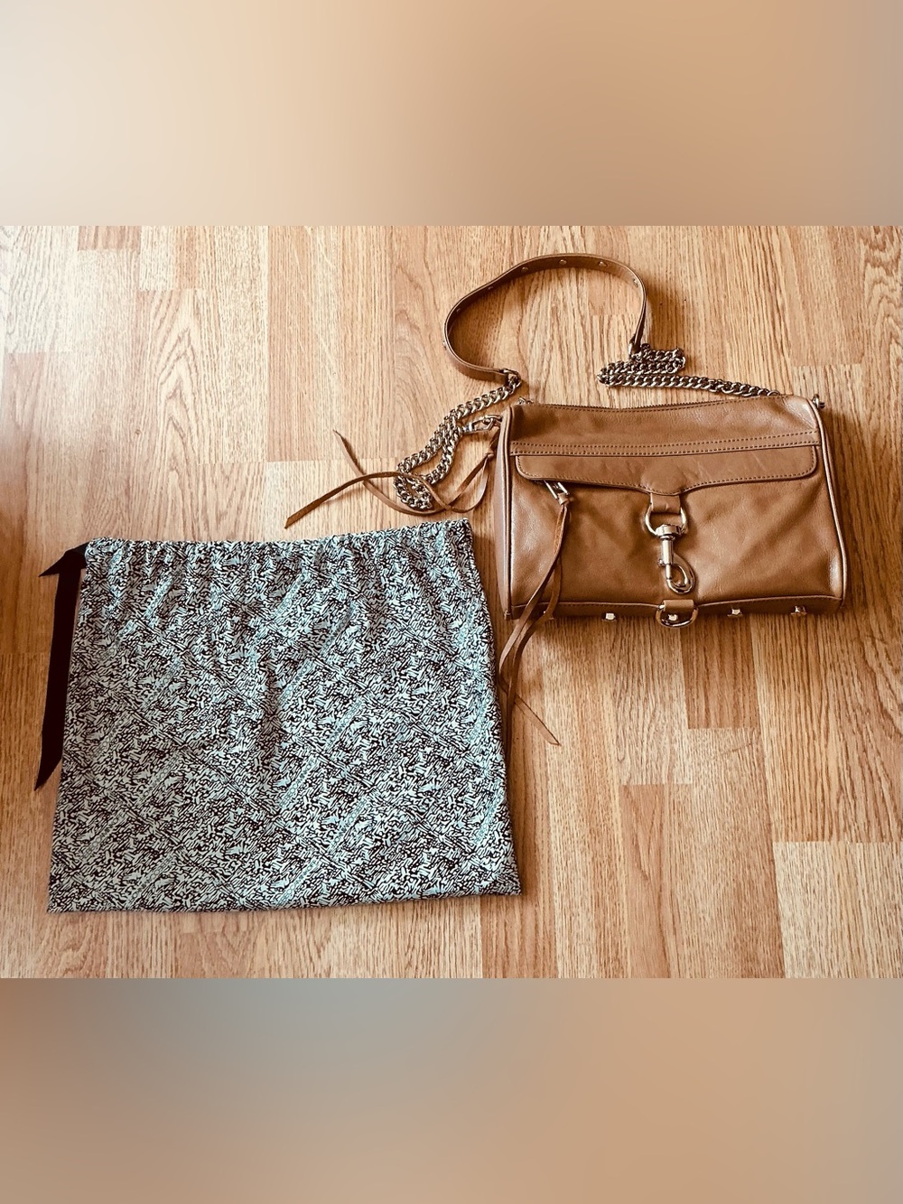 Rebecca Minkoff Almond Leather Crossbody M.A.C. Bag 11x6x3” Newest